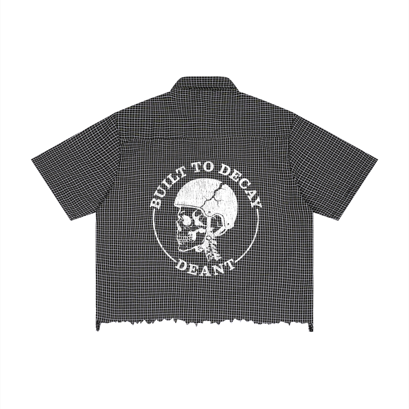 Built To Decay Distressed Plaid Boxy Shirt
