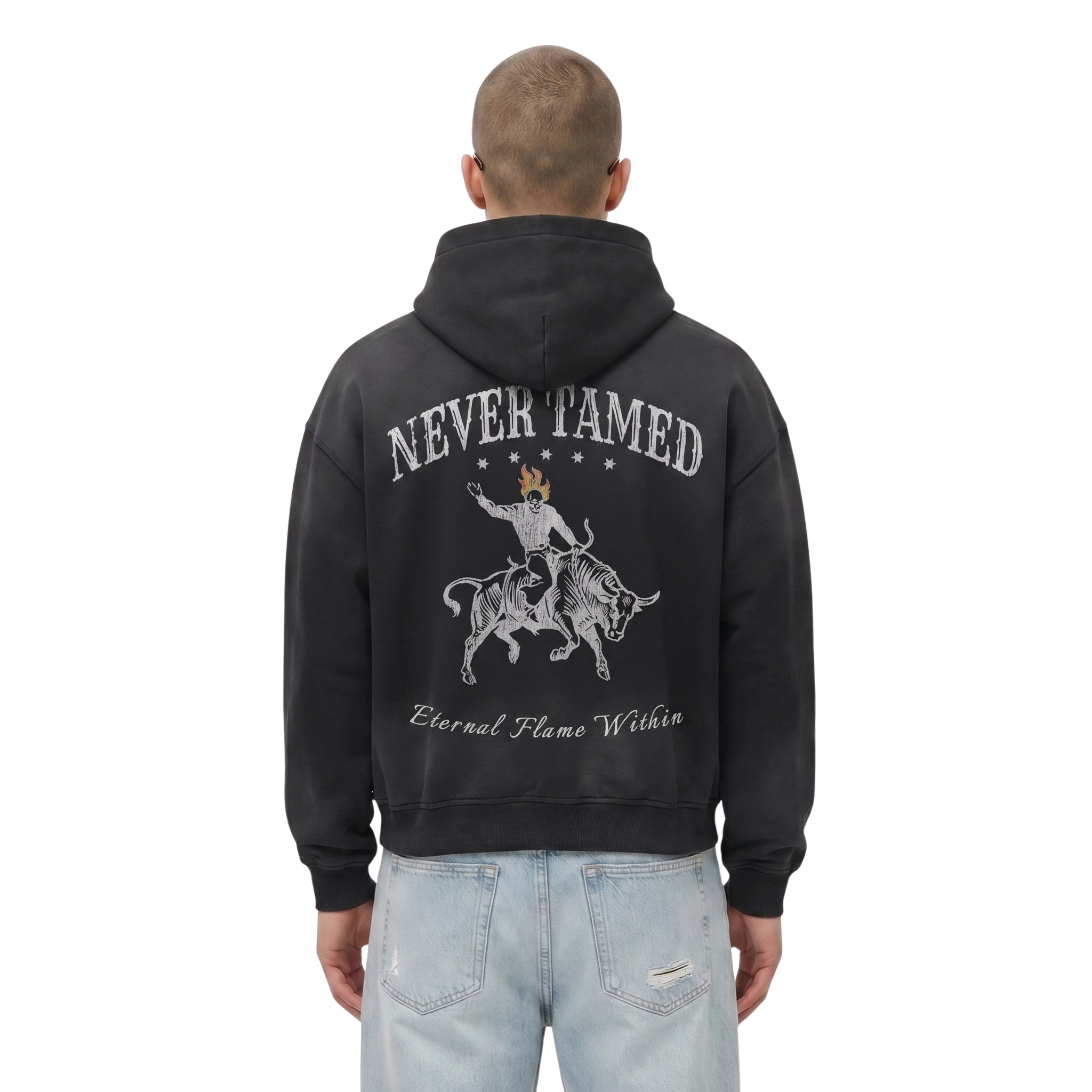 Deant Never Tamed Distressed Full-Zip Hoodie